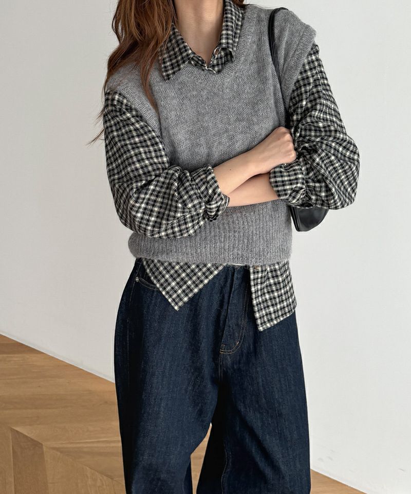 タイムセール50%OFF】El marアルパカ混Vニットベスト | CANAL JEAN