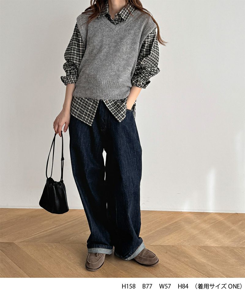 タイムセール50%OFF】El marアルパカ混Vニットベスト | CANAL JEAN