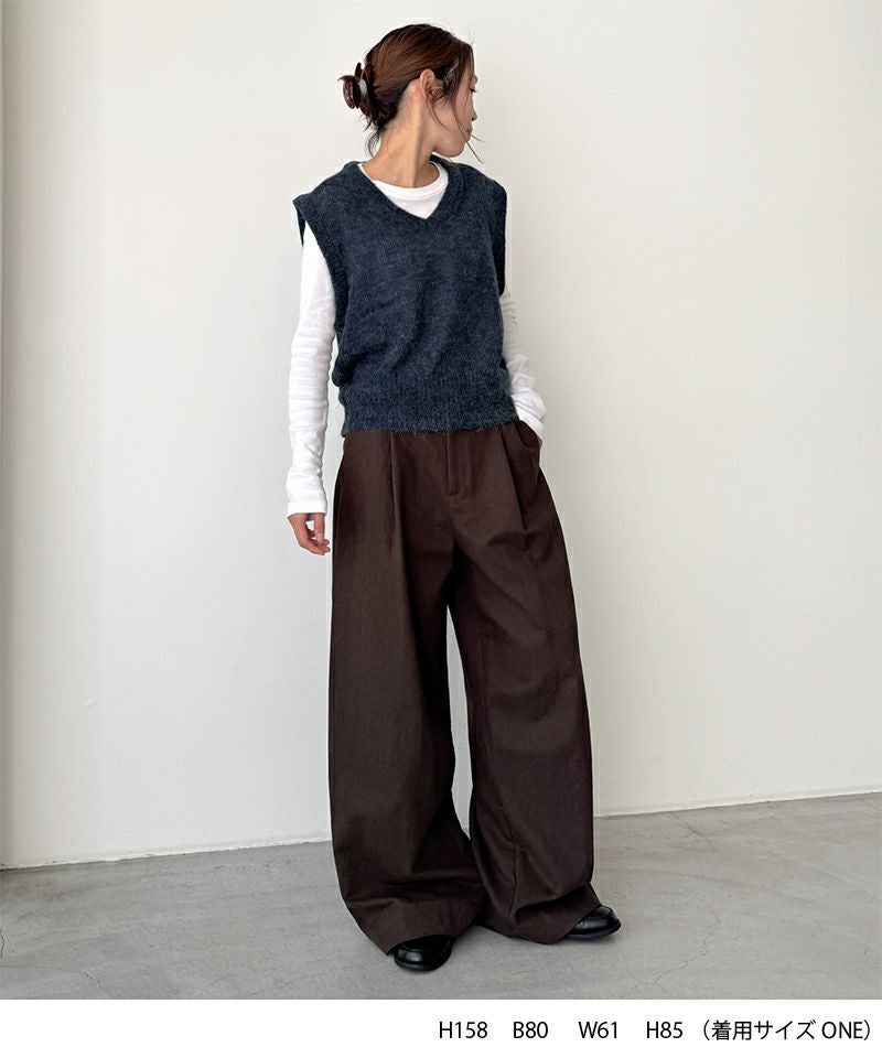 タイムセール50%OFF】El marアルパカ混Vニットベスト | CANAL JEAN