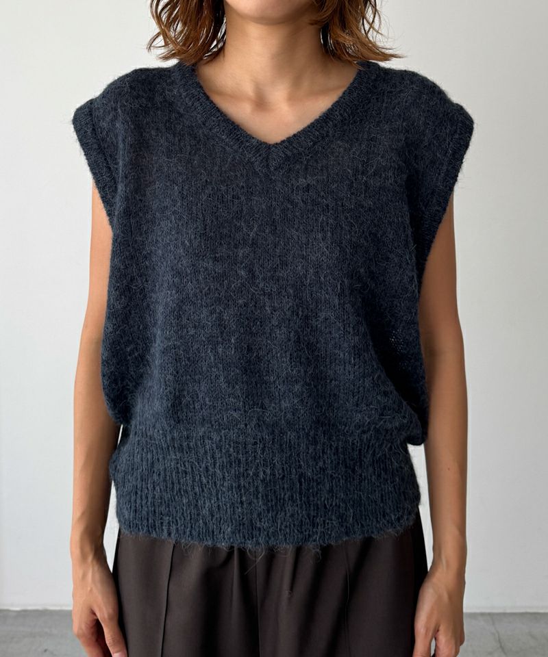 タイムセール50%OFF】El marアルパカ混Vニットベスト | CANAL JEAN