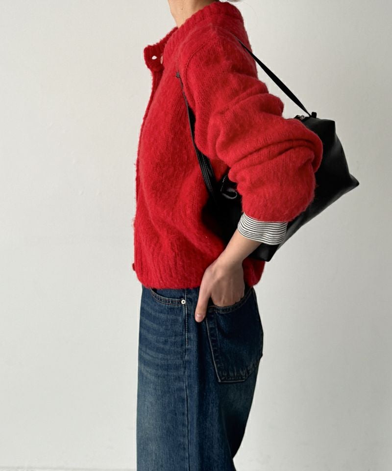 El marアルパカ混ヘアリークルーカーディガン | CANAL JEAN（キャナル