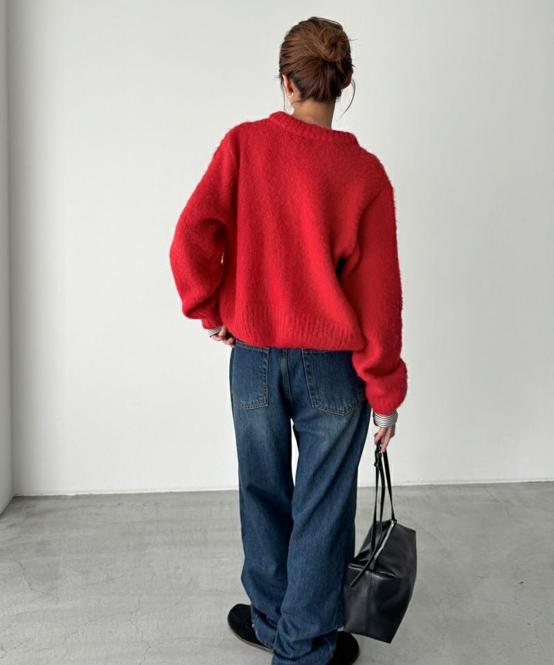 El marアルパカ混ヘアリークルーカーディガン | CANAL JEAN（キャナル