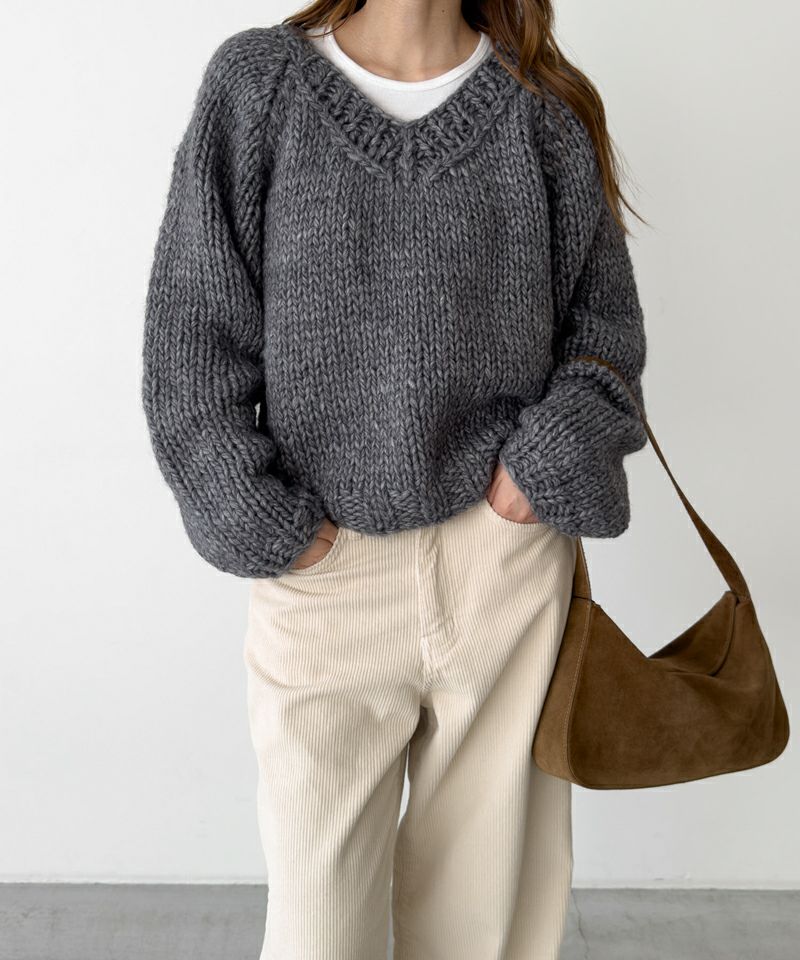 El marウール混ローゲージVニット | CANAL JEAN（キャナルジーン）公式