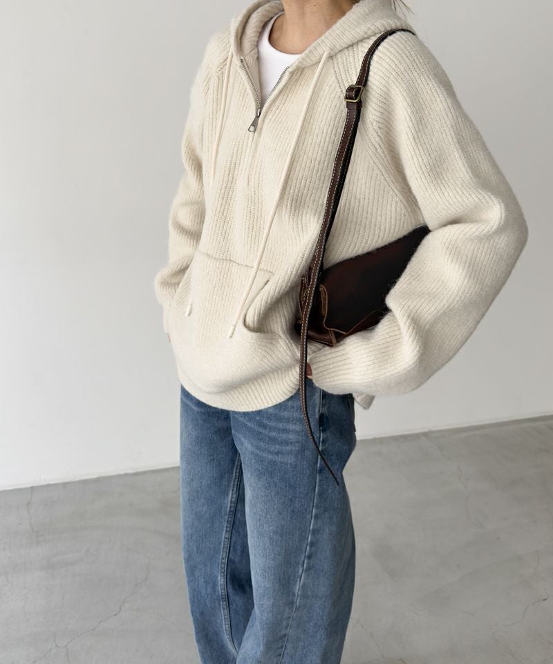 El marあぜ編みウールハーフZIPパーカー | CANAL JEAN（キャナルジーン