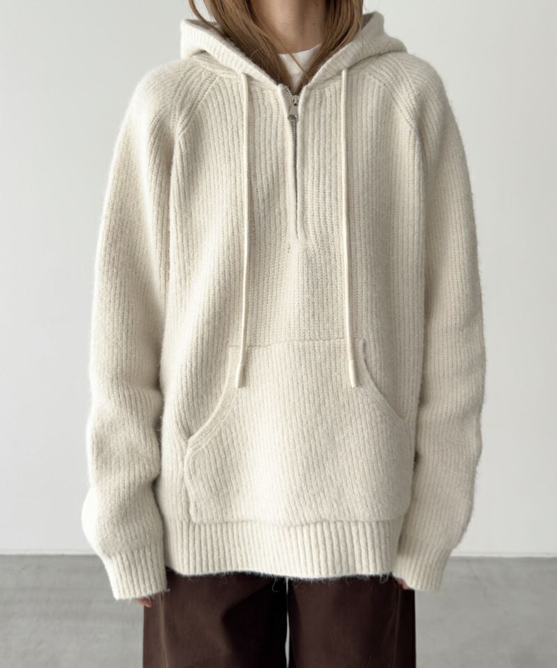 El marあぜ編みウールハーフZIPパーカー | CANAL JEAN（キャナルジーン