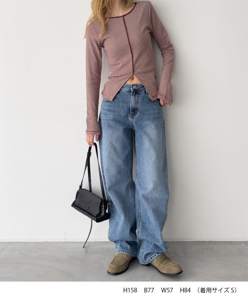 タイムセール10%OFF】El marレギュラーストレートデニムパンツ 603
