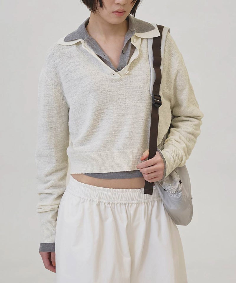 TODAYFULLayered Polo Knit レイヤードポロニット/12610508 | CANAL