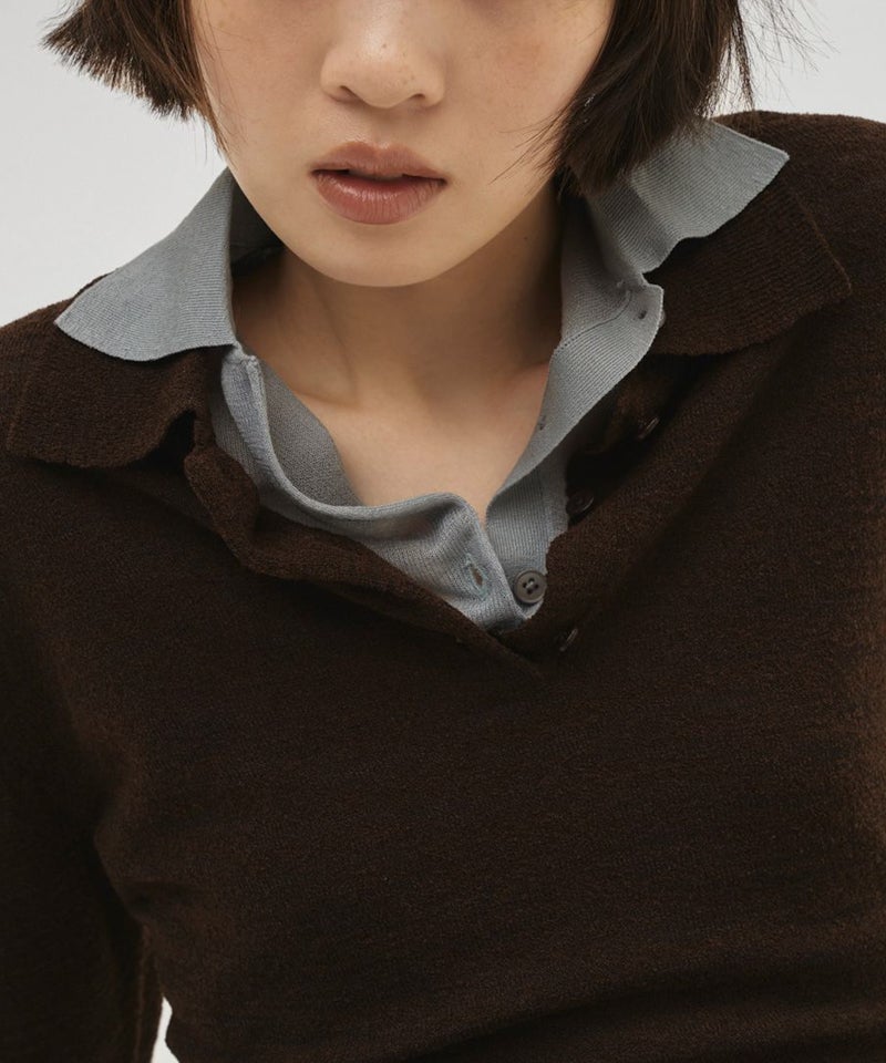 TODAYFULLayered Polo Knit レイヤードポロニット/12610508 | CANAL