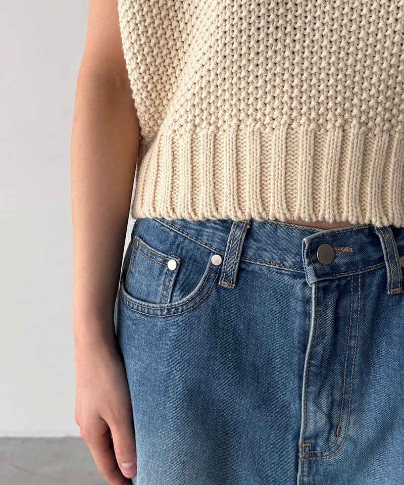 タイムセール10%OFF】El marかのこ編みニットベスト | CANAL JEAN