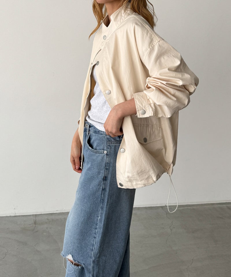 タイムセール25%OFF】El marコットンナイロンスタンドカラーブルゾン