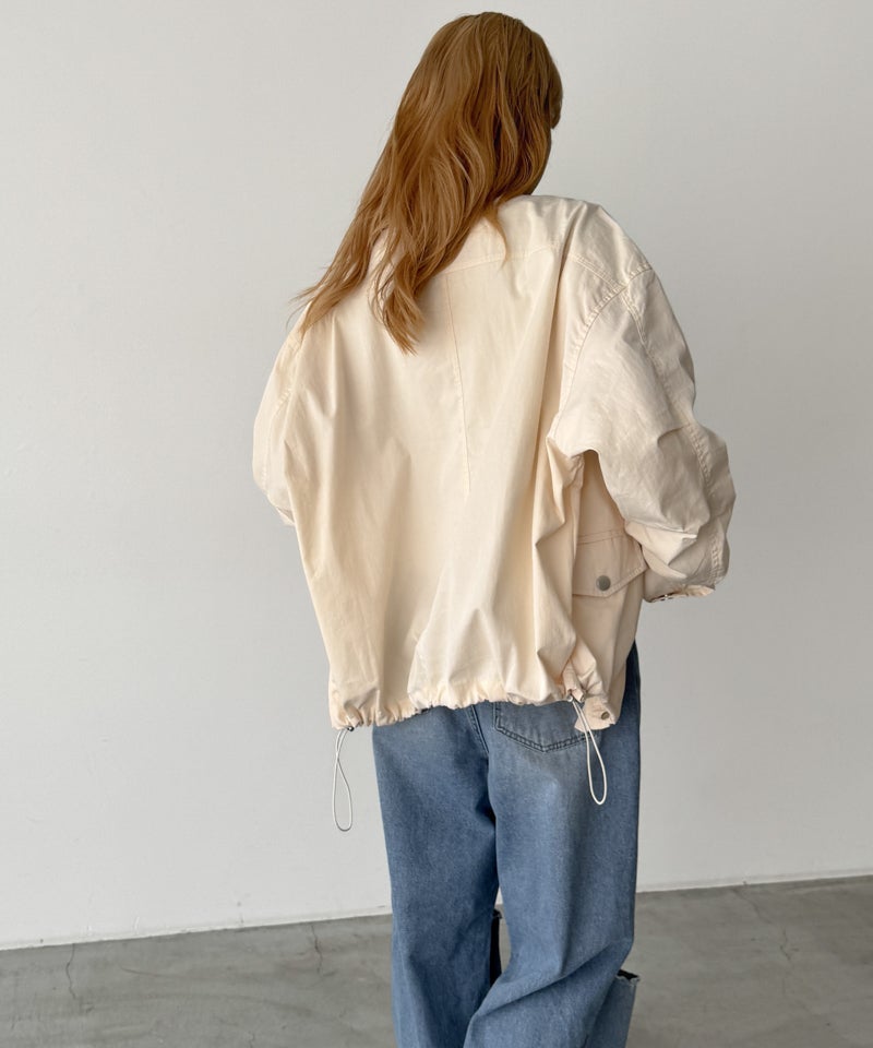 タイムセール25%OFF】El marコットンナイロンスタンドカラーブルゾン