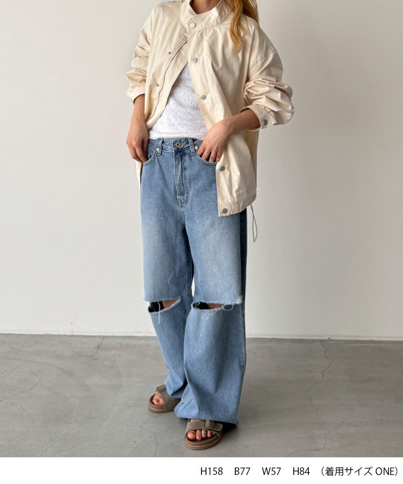 タイムセール25%OFF】El marコットンナイロンスタンドカラーブルゾン