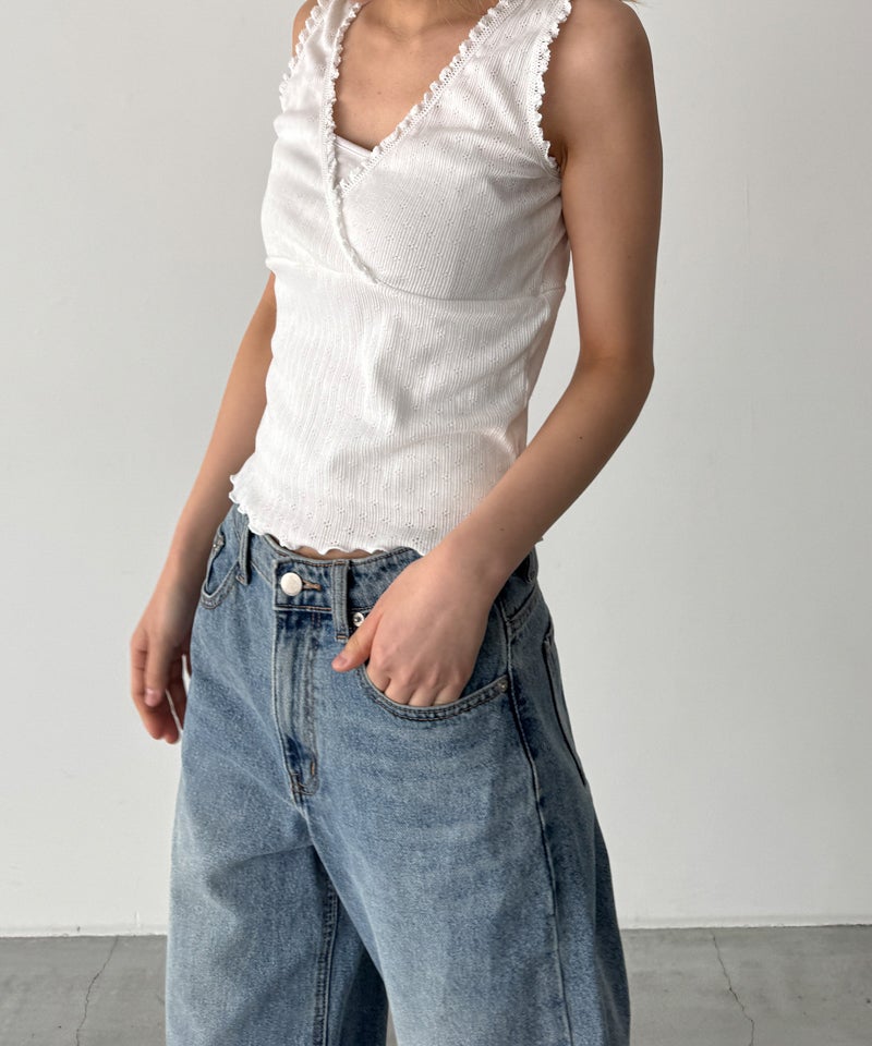 SLEEKレーストリムカシュクールタンクトップ | CANAL JEAN（キャナル