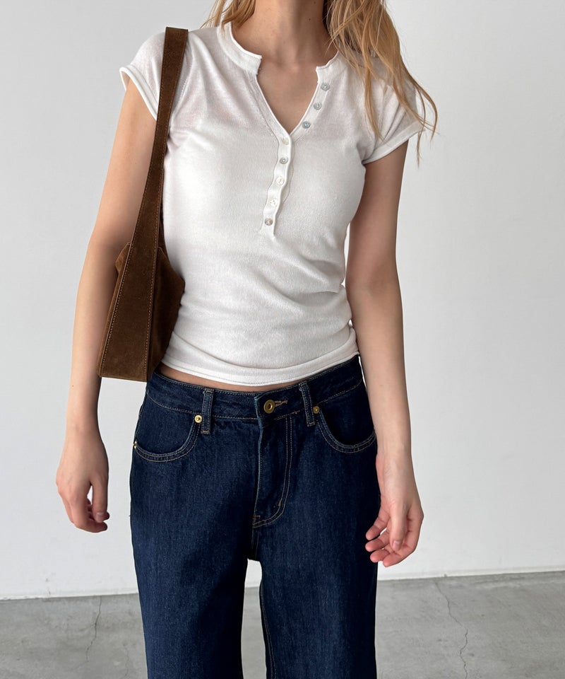 El marレーヨン混スキッパーニット | CANAL JEAN（キャナルジーン